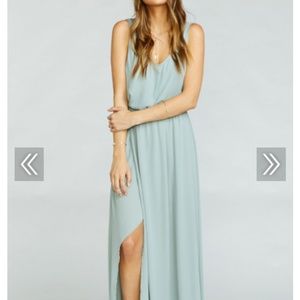 Show me your MuMu - Silver Sage bridesmaid dress